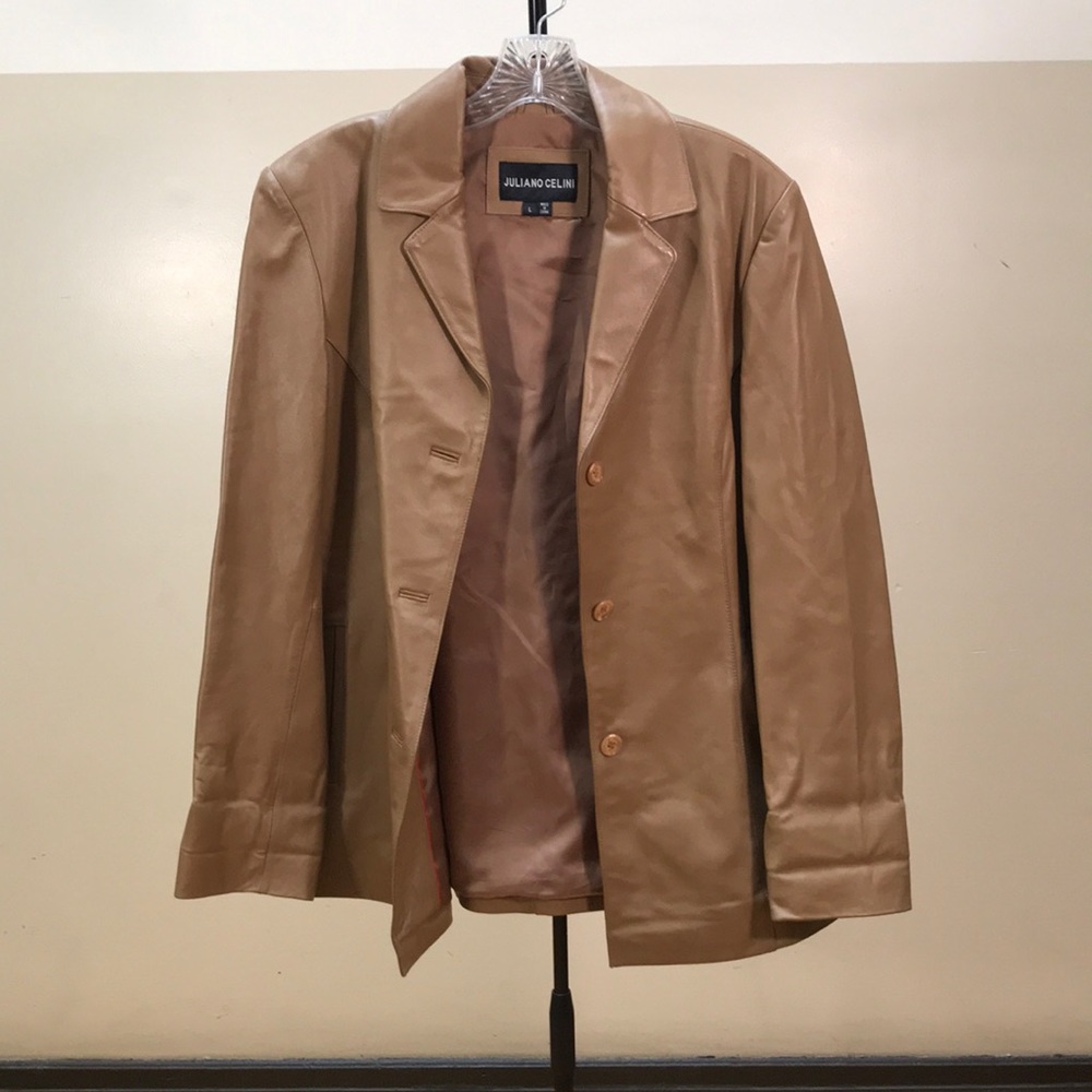 Tan leather women’s jacket